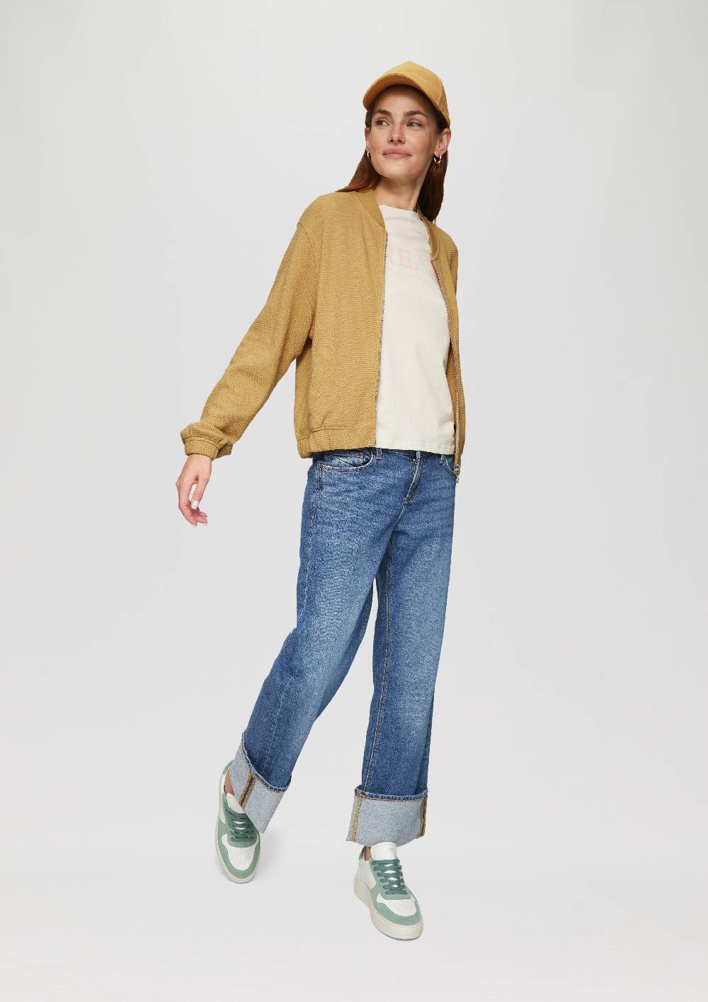 S.Oliver Strukturierter Sweat-Blouson Aus Baumwollmix