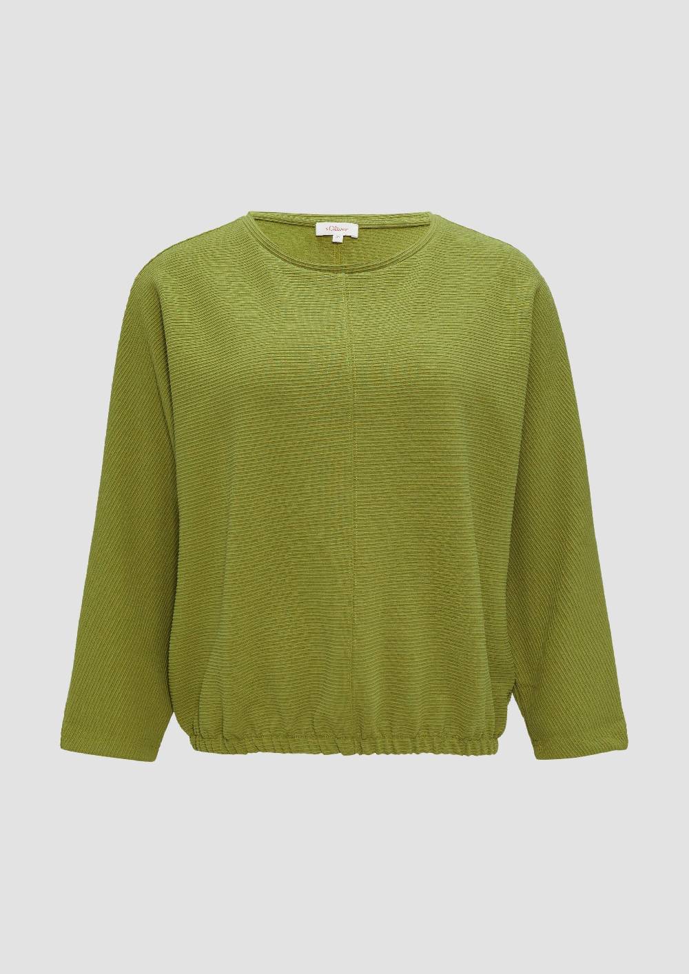 S.Oliver Strukturiertes Sweatshirt Mit Fledermausarm Im O-Shape
