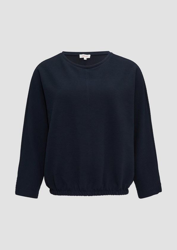 s.Oliver Strukturiertes Sweatshirt mit Fledermausarm im O-Shape