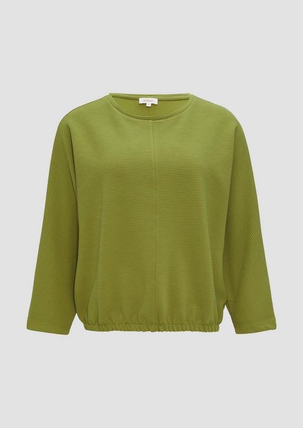 s.Oliver Strukturiertes Sweatshirt mit Fledermausarm im O-Shape