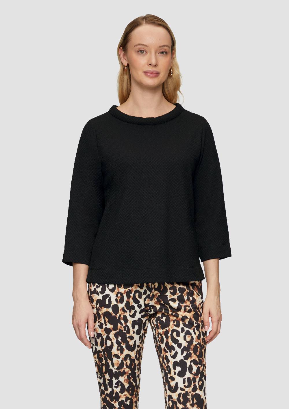 S.Oliver Strukturiertes Sweatshirt Mit Rundhalsausschnitt