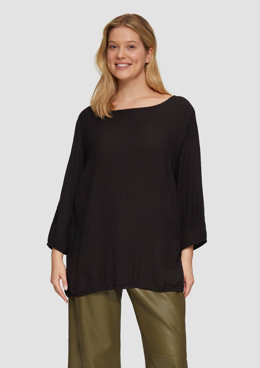 S.Oliver Strukturiertes T-Shirt Im Fabricmix Mit U-Boot-Ausschnitt