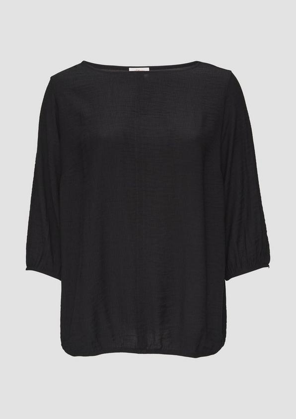 s.Oliver Strukturiertes T-Shirt im Fabricmix mit U-Boot-Ausschnitt