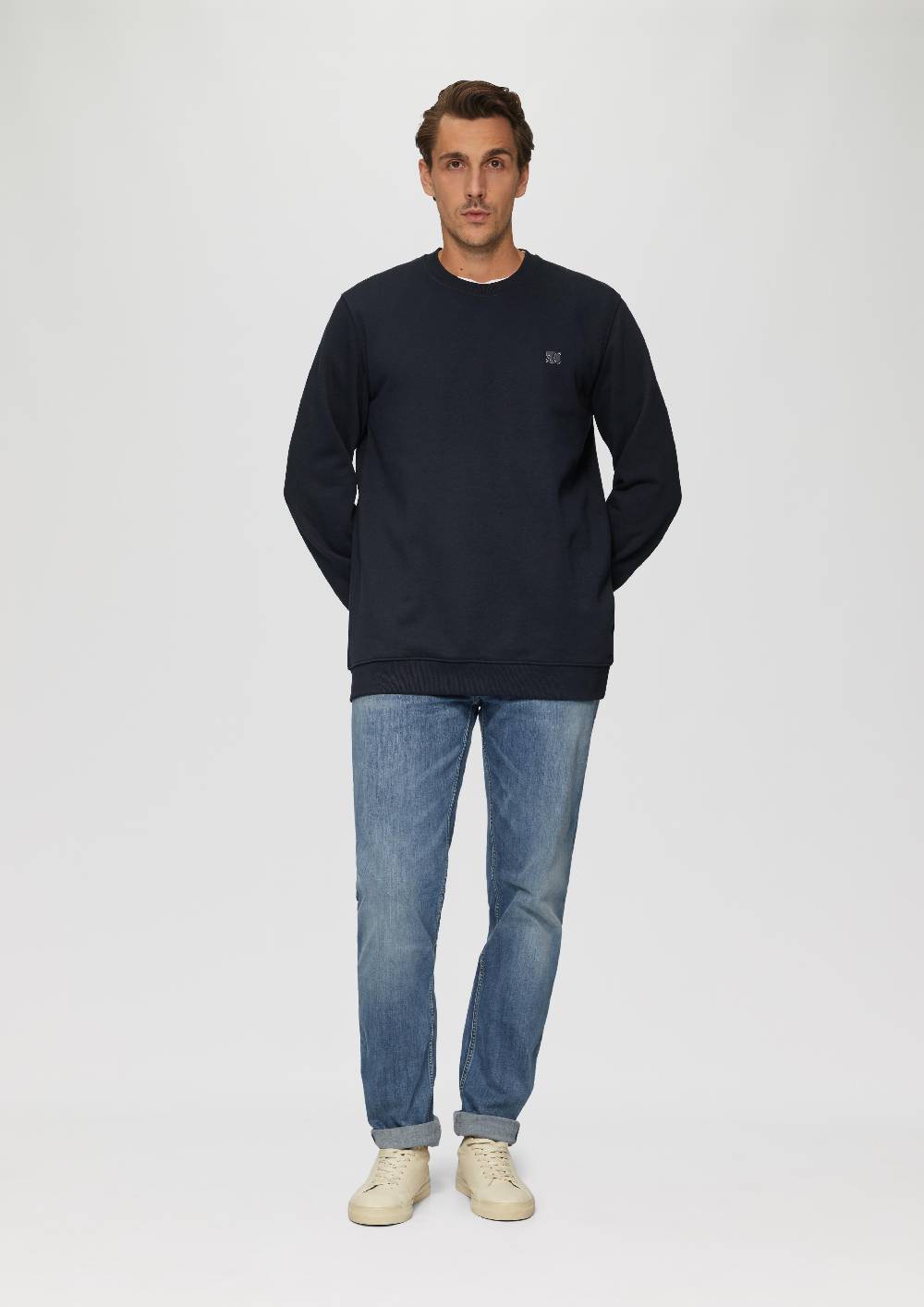 S.Oliver Sweatshirt Aus Baumwollmix Mit Logo-Detail