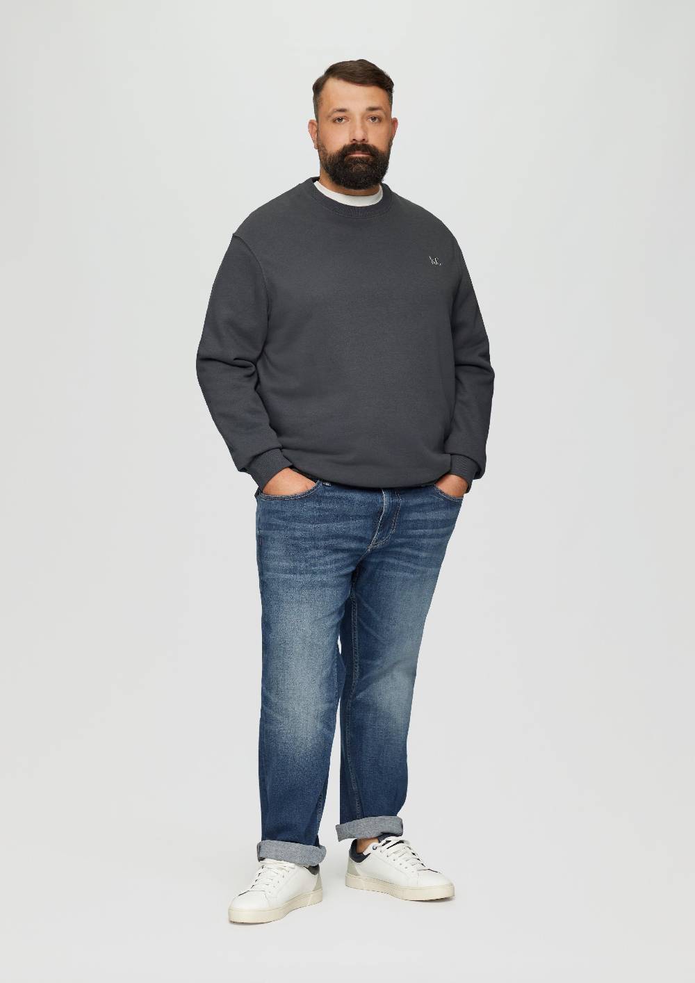 S.Oliver Sweatshirt Aus Baumwollmix Mit Logo-Detail