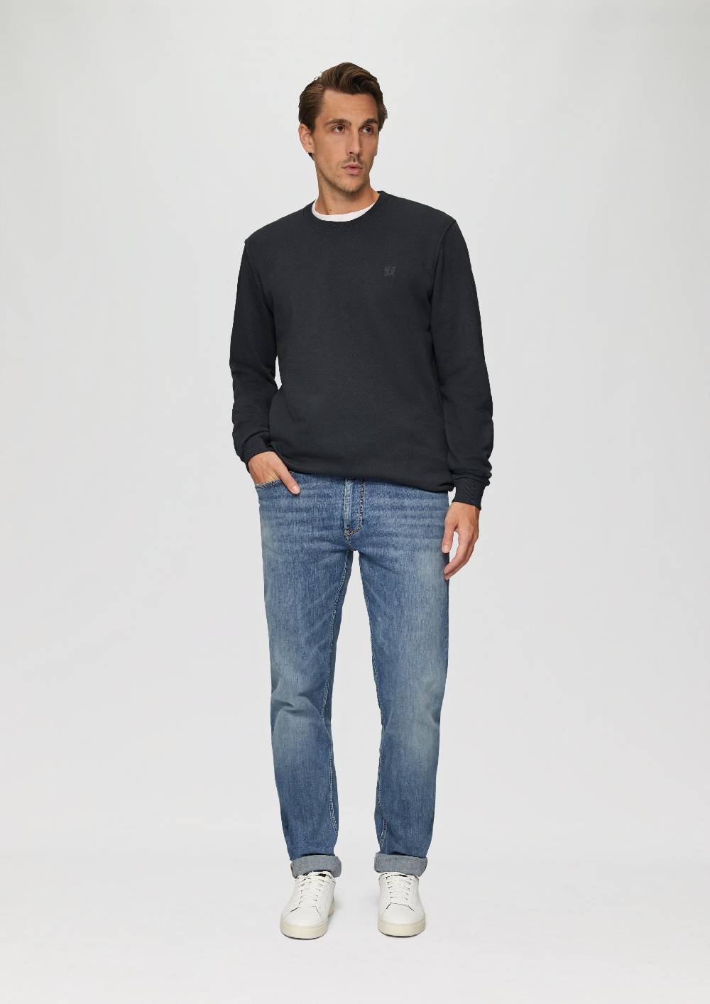 S.Oliver Sweatshirt Aus Baumwollmix Mit Logo-Detail
