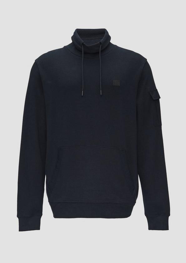 s.Oliver Sweatshirt mit Kängurutasche und Snood-Kragen