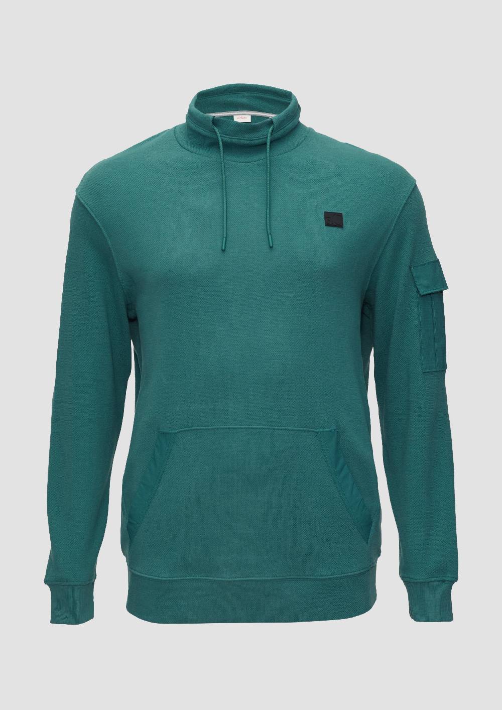 S.Oliver Sweatshirt Mit Kängurutasche Und Stehkragen