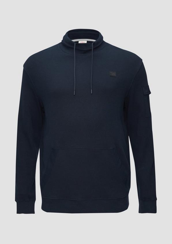 s.Oliver Sweatshirt mit Kängurutasche und Stehkragen