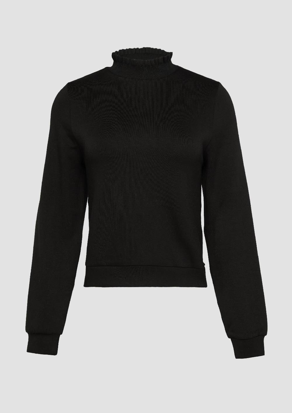 S.Oliver Sweatshirt Mit Strickkragen Aus Viskosemix