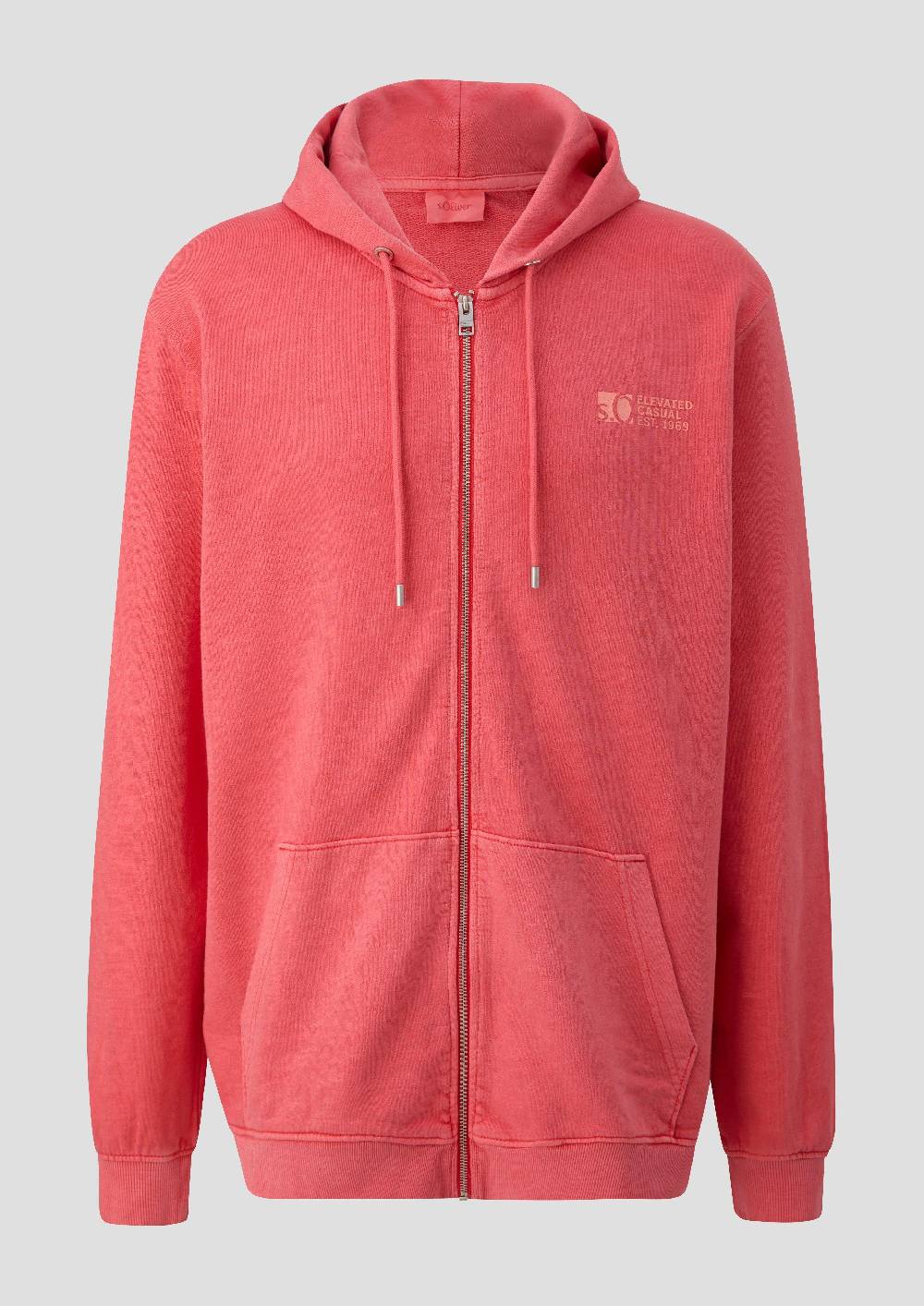 S.Oliver Sweatshirtjacke Mit Garment Dye Und Kapuze
