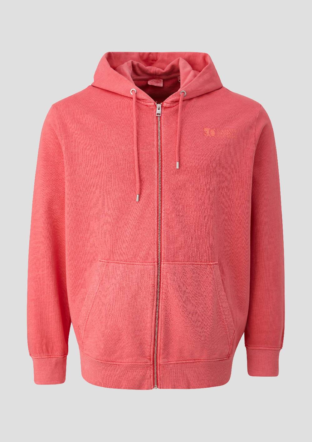 S.Oliver Sweatshirtjacke Mit Garment Dye Und Kapuze