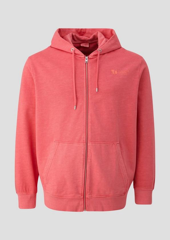 s.Oliver Sweatshirtjacke mit Garment Dye und Kapuze