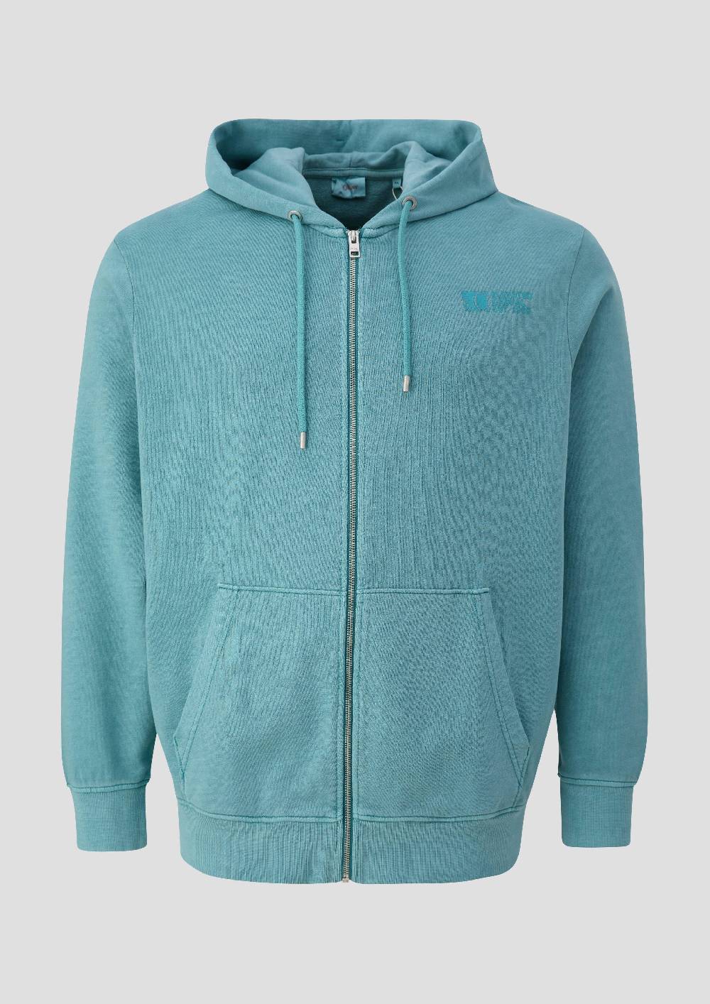 S.Oliver Sweatshirtjacke Mit Garment Dye Und Kapuze