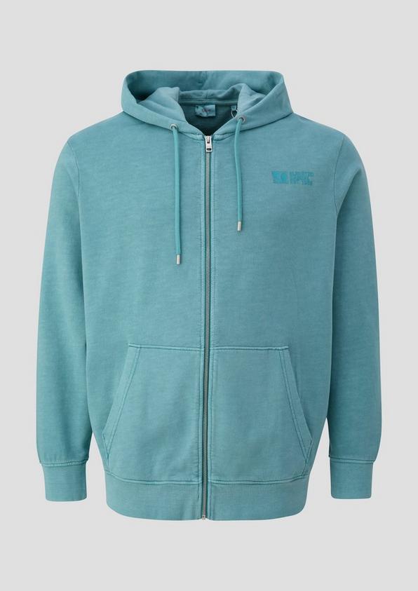 s.Oliver Sweatshirtjacke mit Garment Dye und Kapuze