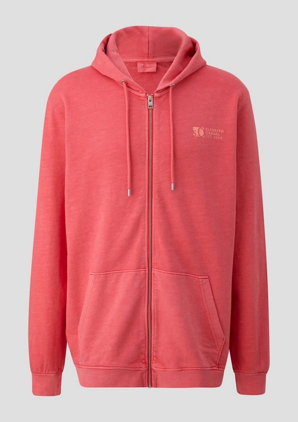 s.Oliver Sweatshirtjacke mit Garment Dye und Kapuze