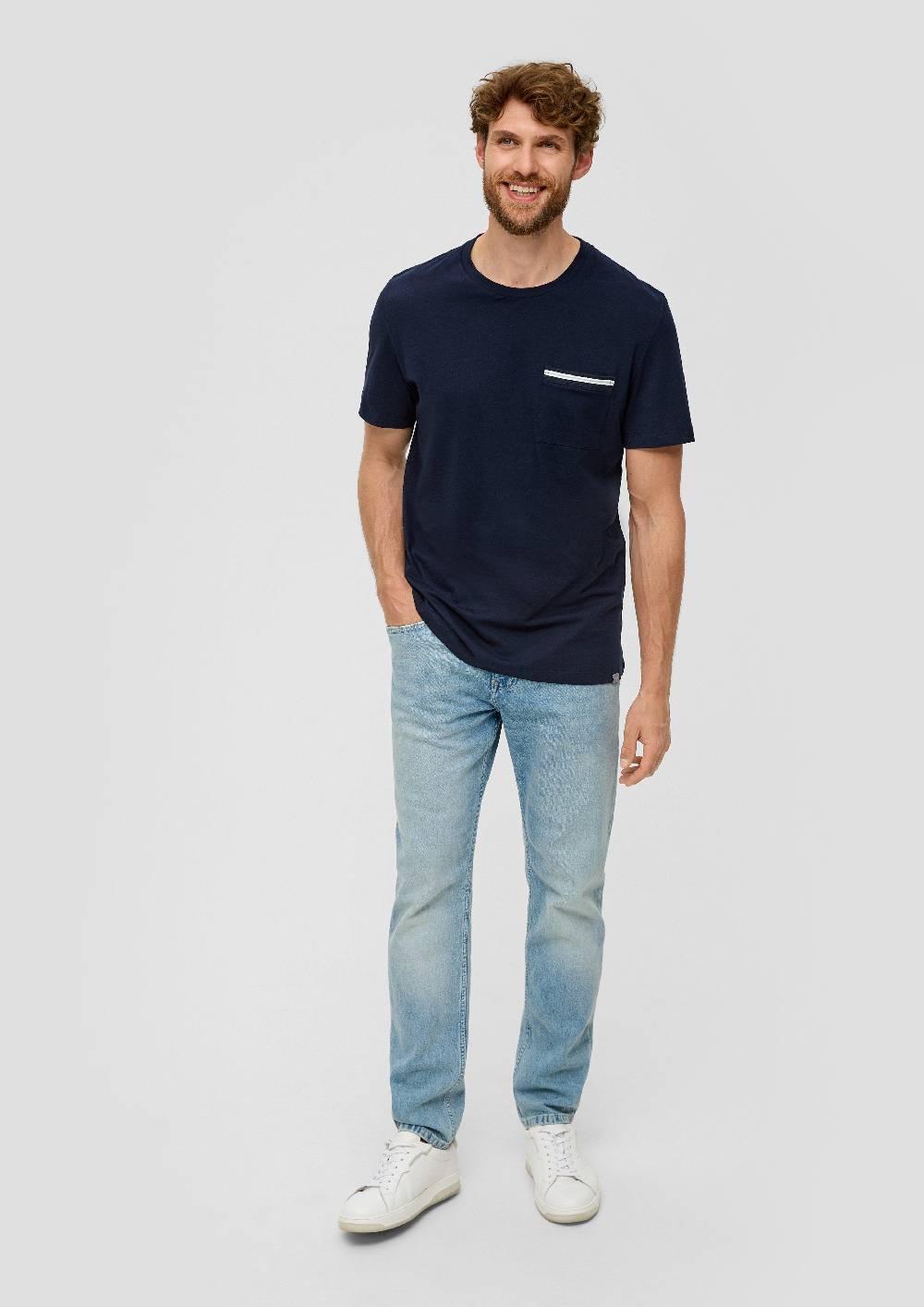 S.Oliver T-Shirt Aus Baumwolle Mit Aufgesetzter Brusttasche