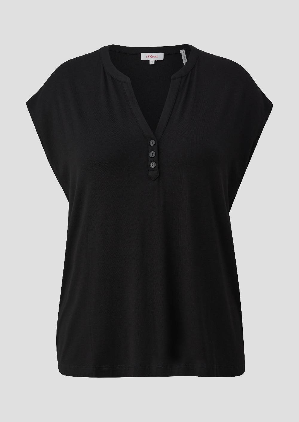 S.Oliver T-Shirt Aus Viskosestretch Mit V-Ausschnitt