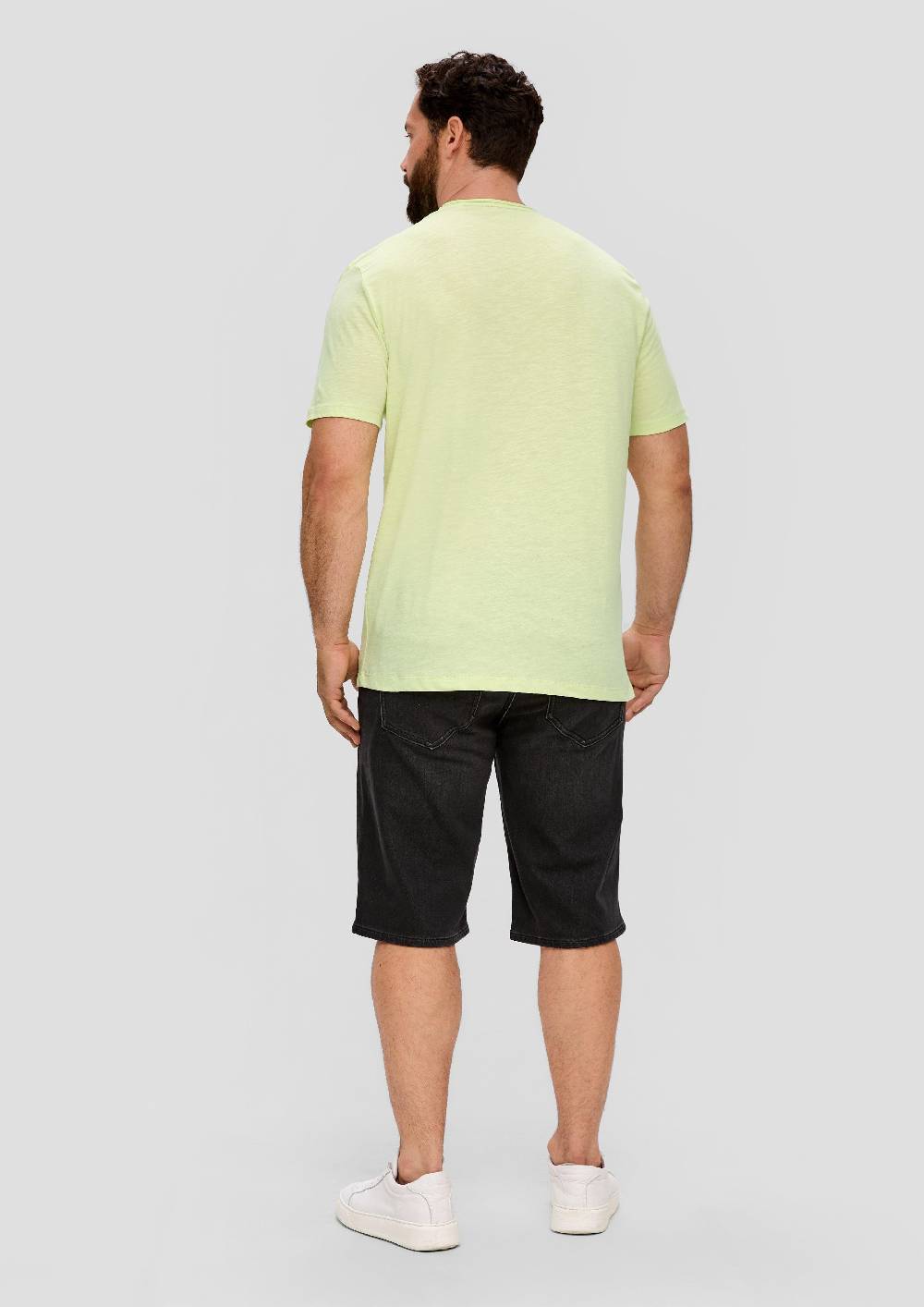 S.Oliver T-Shirt Mit Flammgarn-Struktur Und Logo-Print