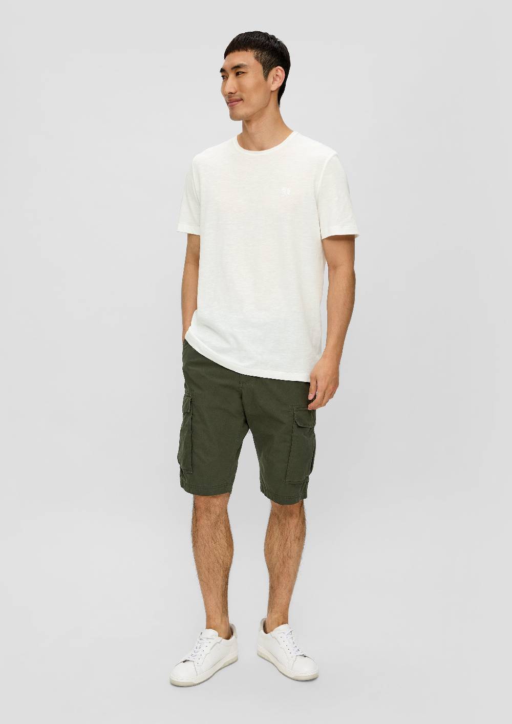 S.Oliver T-Shirt Mit Flammgarn-Struktur Und Logo-Print