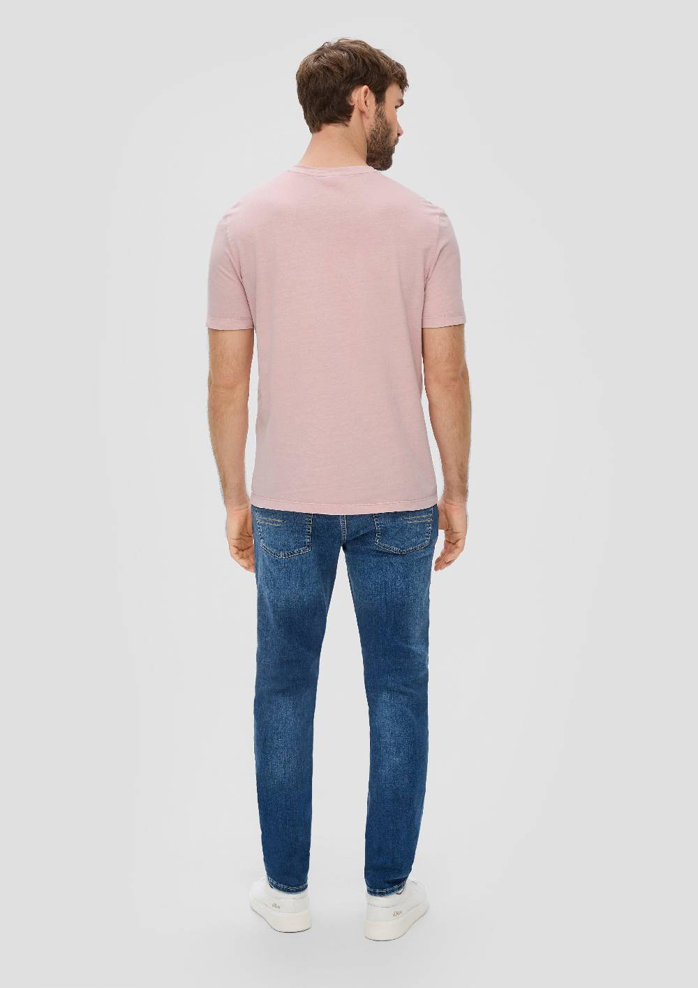 S.Oliver T-Shirt Mit Garment Dye Und Henley-Ausschnitt