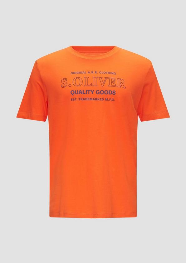 s.Oliver T-Shirt mit Logo-Motiven aus reiner Baumwolle