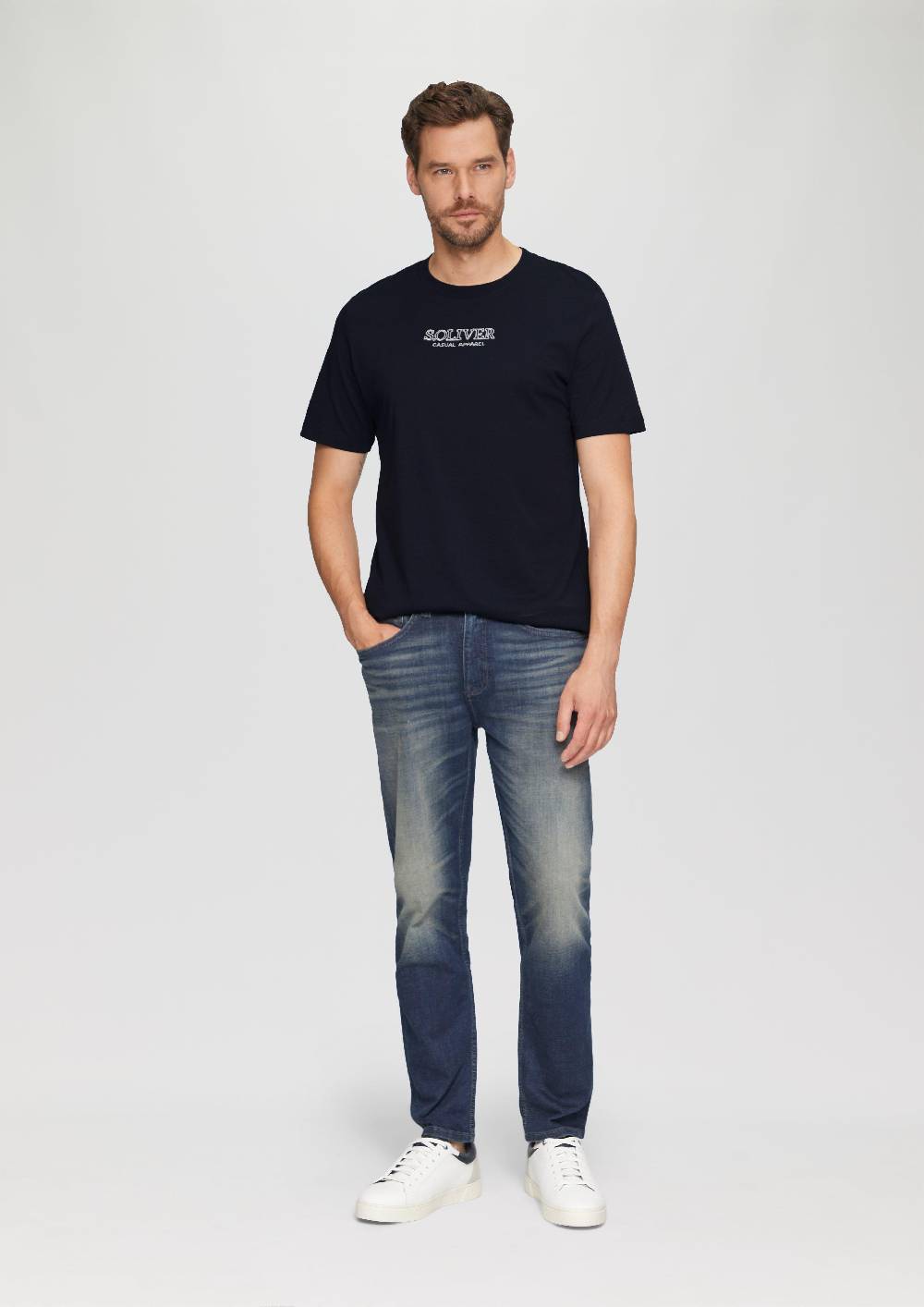 S.Oliver T-Shirt Mit Logo-Motiven Aus Reiner Baumwolle