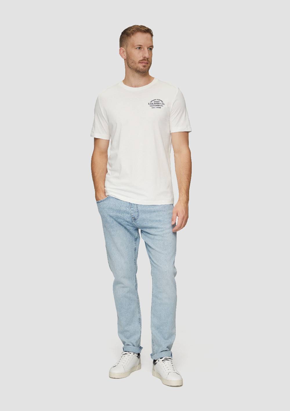 S.Oliver T-Shirt Mit Logo-Motiven Aus Reiner Baumwolle