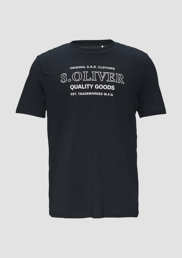 s.Oliver T-Shirt mit Logo-Motiven aus reiner Baumwolle