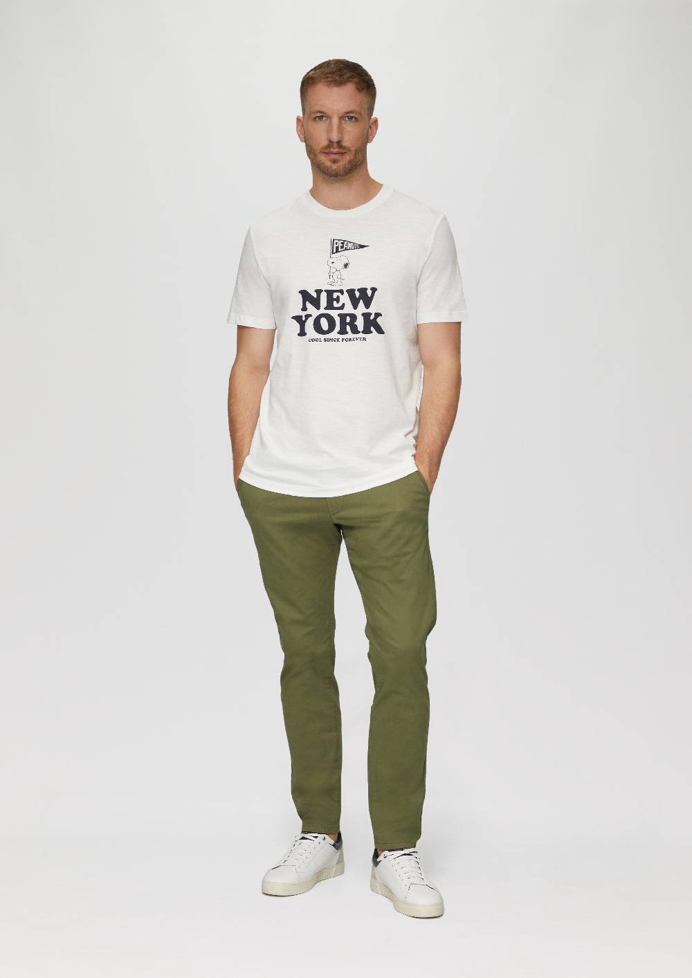 S.Oliver T-Shirt Mit Peanuts®-Motiv Und Flammgarnstruktur