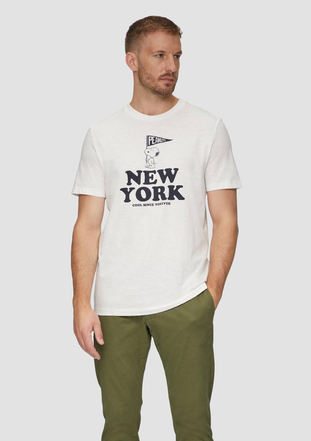 S.Oliver T-Shirt Mit Peanuts®-Motiv Und Flammgarnstruktur