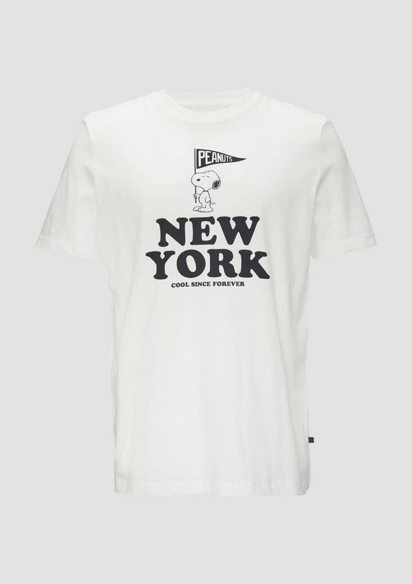 s.Oliver T-Shirt mit Peanuts®-Motiv und Flammgarnstruktur