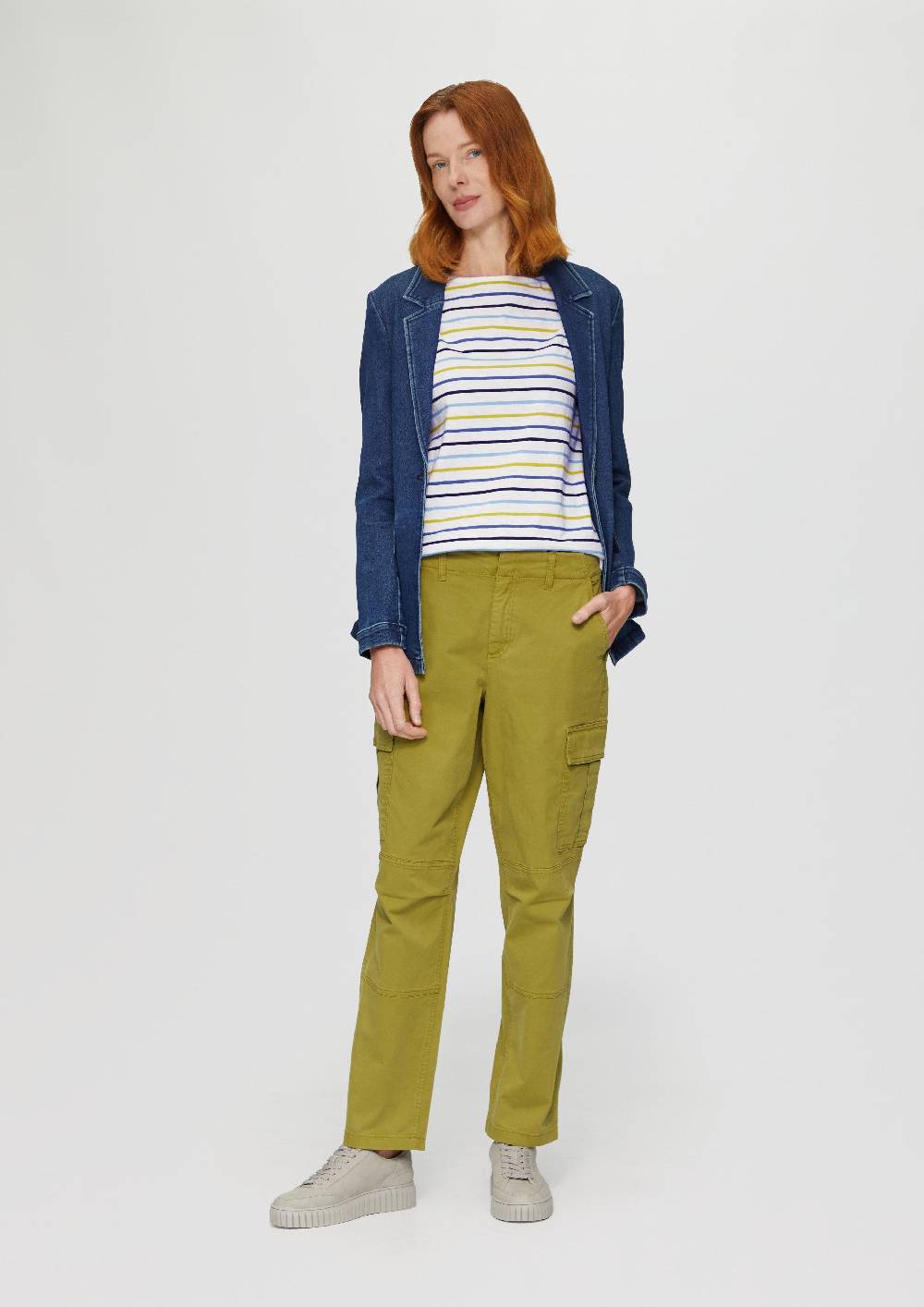 S.Oliver T-Shirt Mit U-Boot-Ausschnitt Und Offenen Kanten