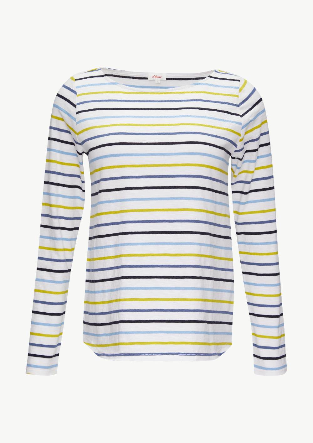 S.Oliver T-Shirt Mit U-Boot-Ausschnitt Und Offenen Kanten