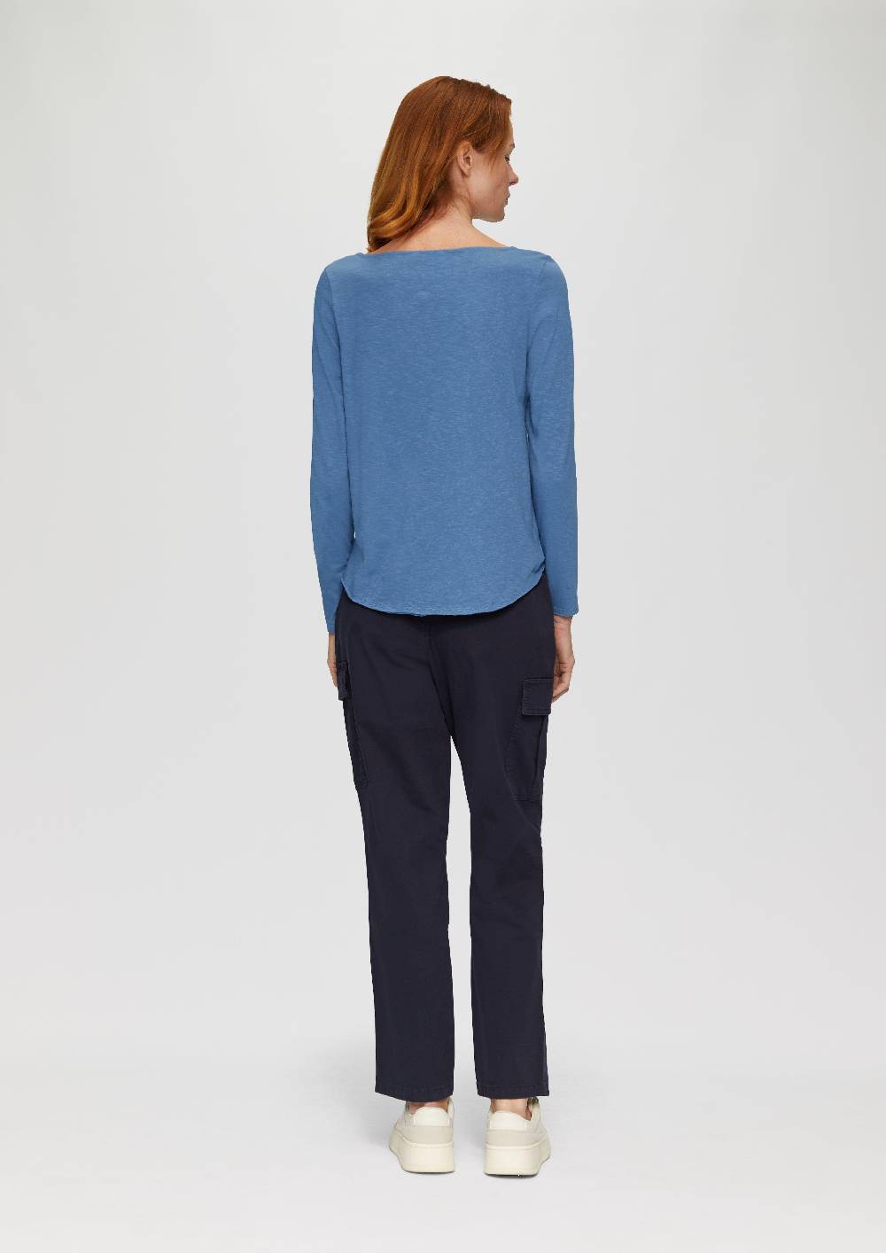 S.Oliver T-Shirt Mit U-Boot-Ausschnitt Und Offenen Kanten