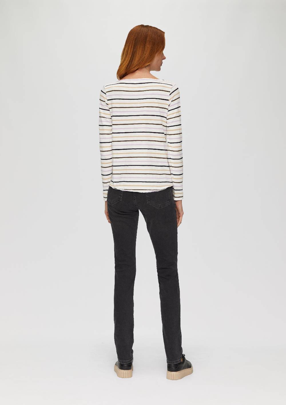 S.Oliver T-Shirt Mit U-Boot-Ausschnitt Und Offenen Kanten