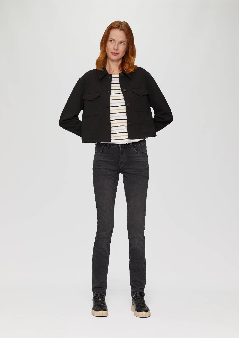 S.Oliver T-Shirt Mit U-Boot-Ausschnitt Und Offenen Kanten