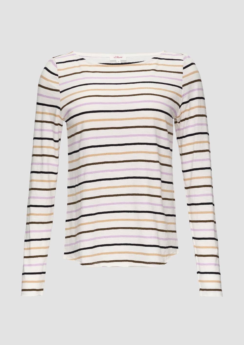 S.Oliver T-Shirt Mit U-Boot-Ausschnitt Und Offenen Kanten