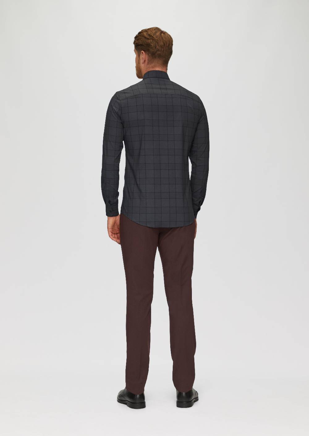 S.Oliver Tailored Fit: Kariertes Hemd Aus Baumwollstretch