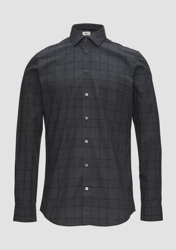 s.Oliver Tailored Fit: Kariertes Hemd aus Baumwollstretch