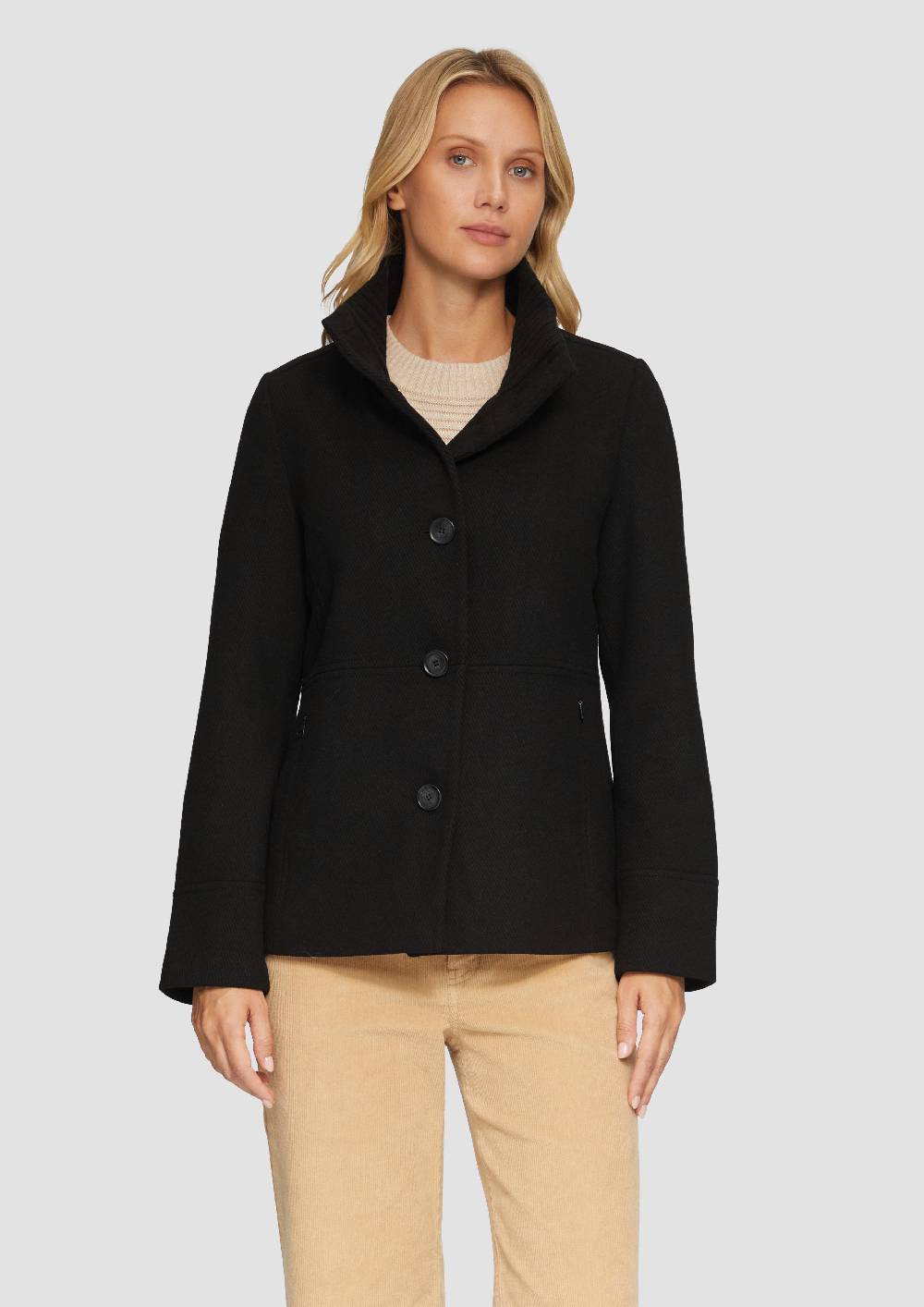 S.Oliver Twilljacke Mit Strick-Stehkragen Und Eingrifftaschen