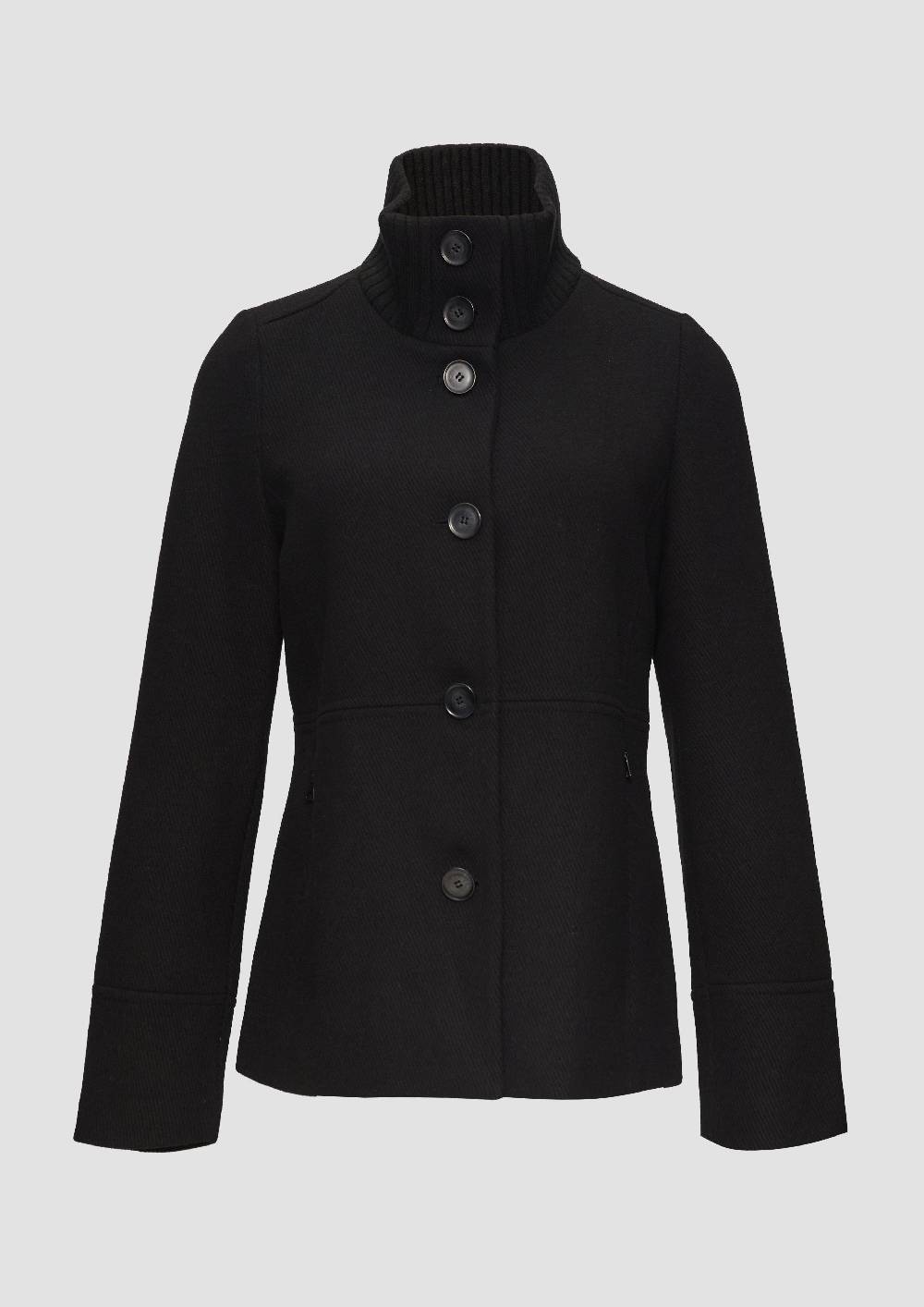 S.Oliver Twilljacke Mit Strick-Stehkragen Und Eingrifftaschen