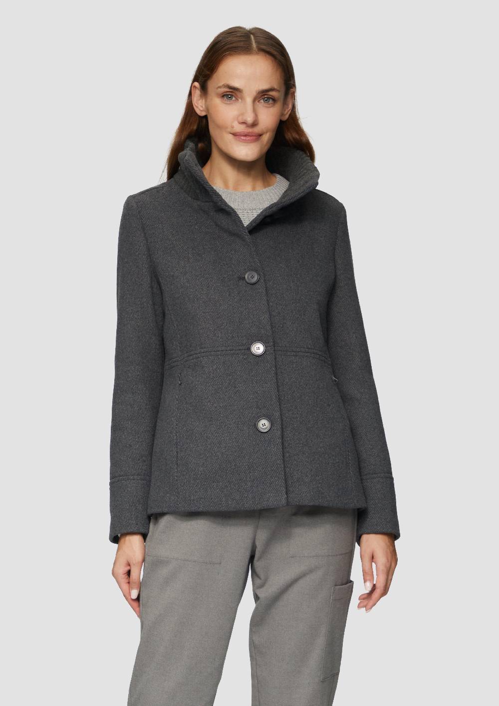 S.Oliver Twilljacke Mit Strick-Stehkragen Und Eingrifftaschen