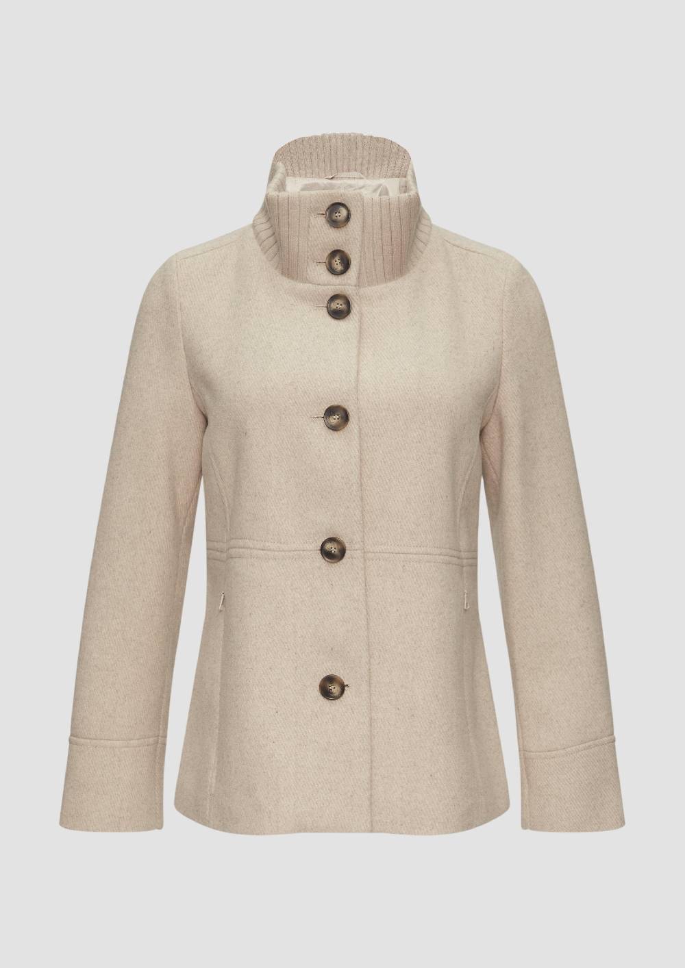 S.Oliver Twilljacke Mit Strick-Stehkragen Und Eingrifftaschen