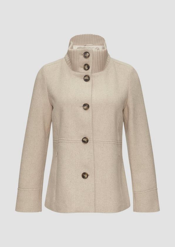 s.Oliver Twilljacke mit Strick-Stehkragen und Eingrifftaschen