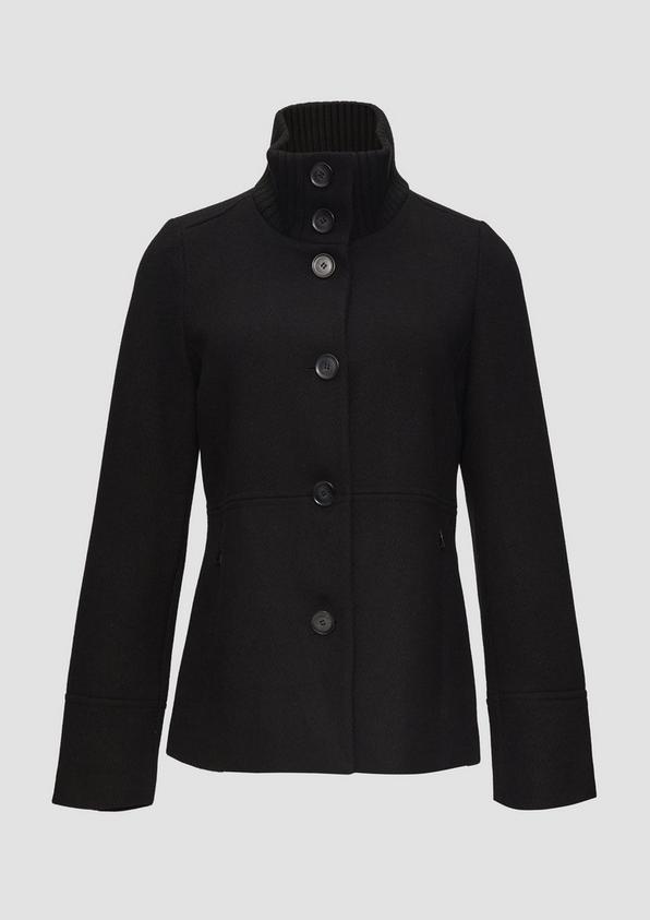 s.Oliver Twilljacke mit Strick-Stehkragen und Eingrifftaschen