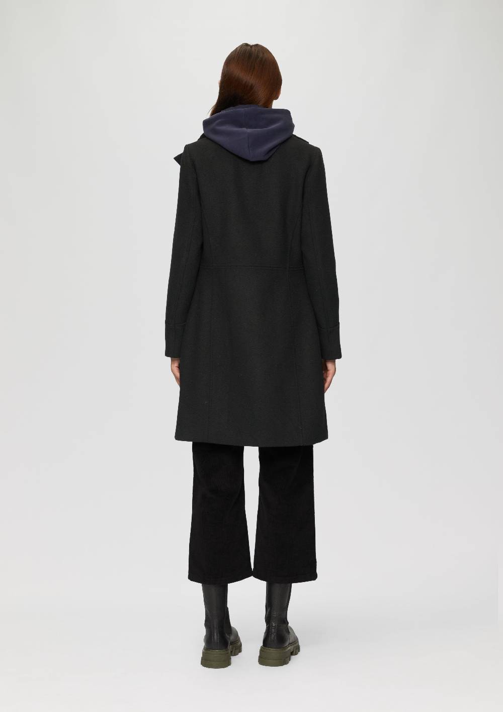 S.Oliver Twillmantel Mit Strick-Stehkragen Und Eingrifftaschen