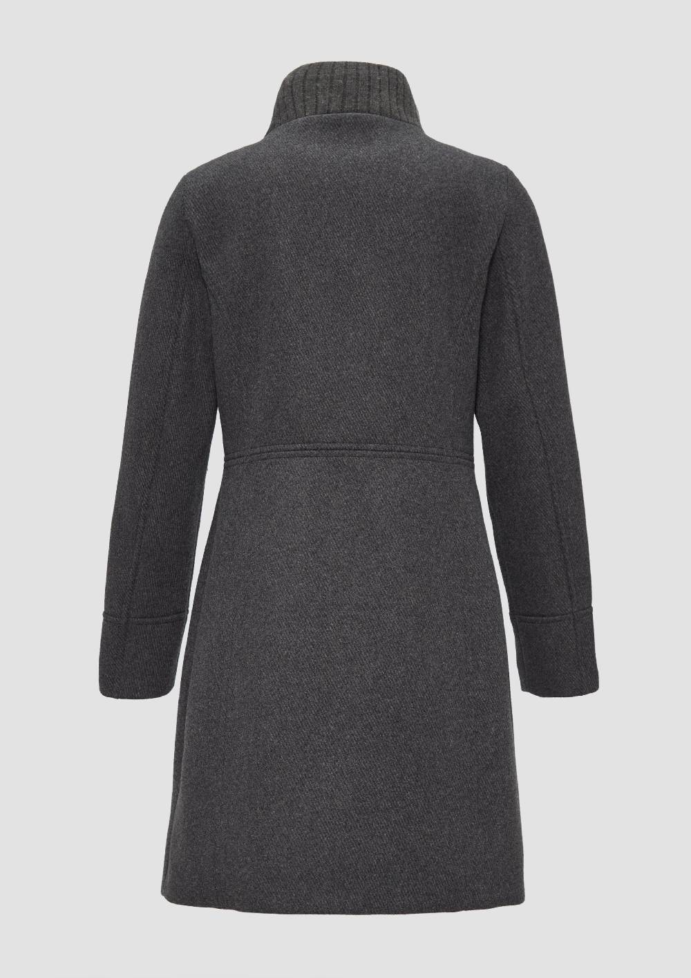 S.Oliver Twillmantel Mit Strick-Stehkragen Und Eingrifftaschen