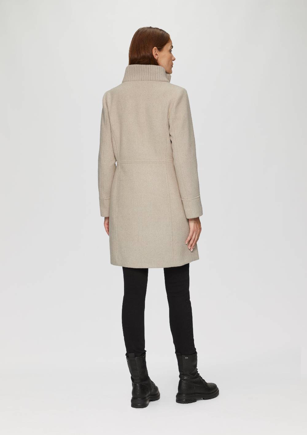 S.Oliver Twillmantel Mit Strick-Stehkragen Und Eingrifftaschen