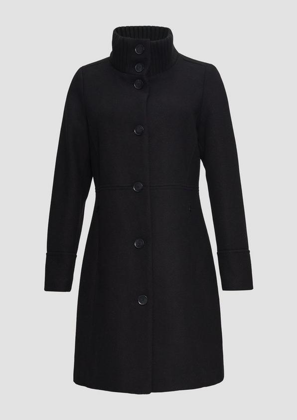 s.Oliver Twillmantel mit Strick-Stehkragen und Eingrifftaschen